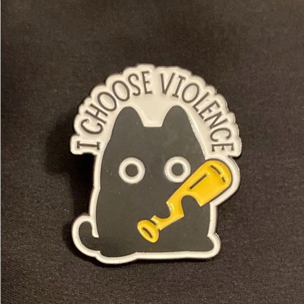 Unhinged Kitty Enamel Cat Pin | It’s Best to Keep Your Distance, I’d Say 3/$18